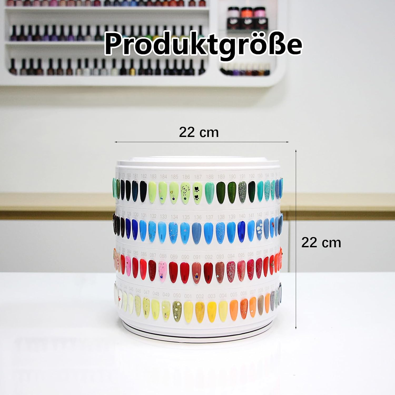 Nail Display 200 Colours, Nail Art Tips, Nail Tips for Gel Nails, Transparent Colour Card Plates, Nail Polish Display Ring Sticks, Pattern Tips for Nails, Nail Colour Display for Salon (CS200) image number 6