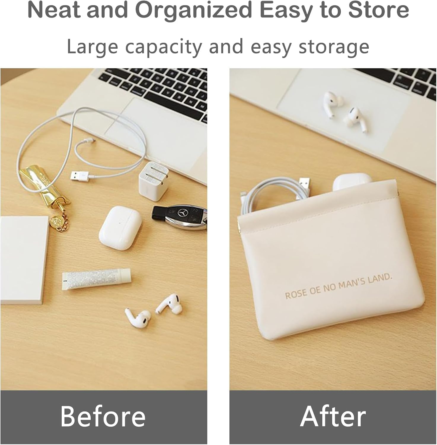 4Pcs Purse Pouches, Small Makeup Bag for Purse Mini Pocket Cosmetic Bags for Women Snap Closure Organizer Pouch for Lipstick Cosmetics Headphones Jewelry image number 6