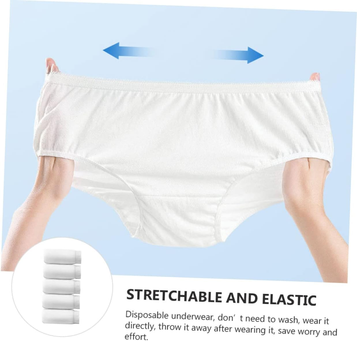 5Pcs Elastic Skidproof Pregnant Women Underwear Cotton Disposable for Outdoor White image number 5
