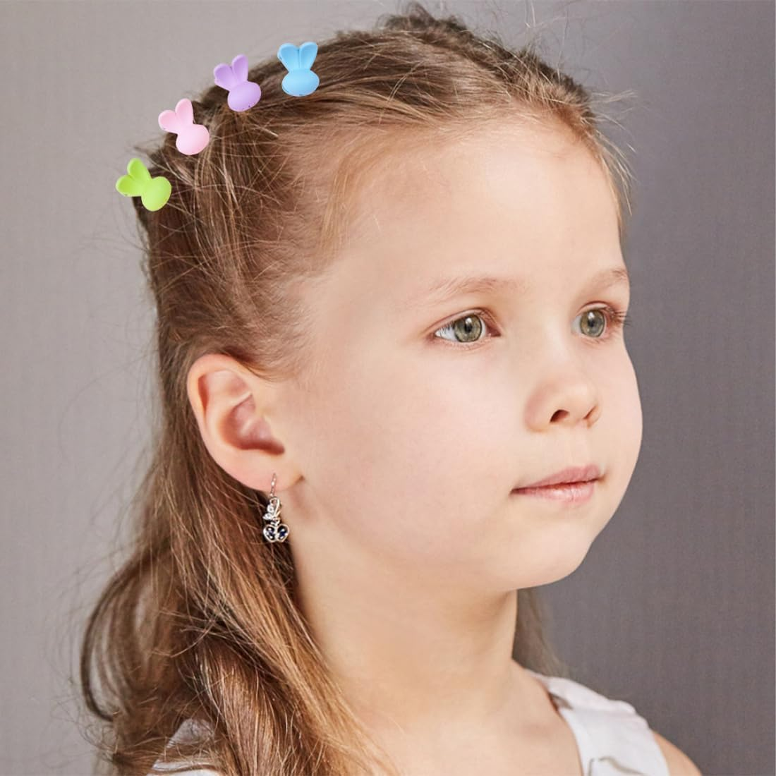 Pack of 36 Small Rabbit Hair Clips Mini Colourful Hair Pins for Women Matte Hair Clips Mini Hair Clips image number 3