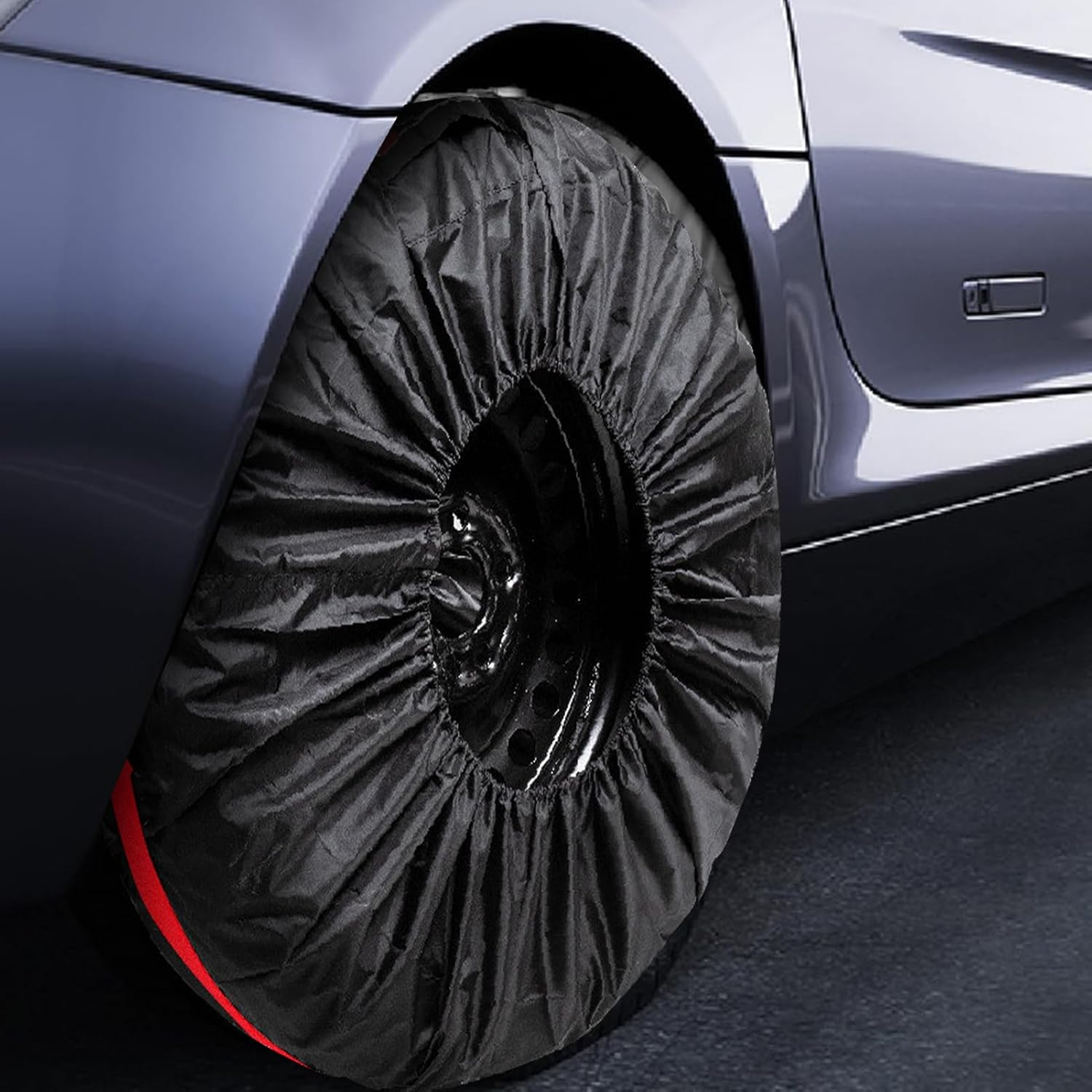 BOROCO Tyre Bags, Wheel Cover 190T Polyester TAFT Heavy Duty & Waterproof Replacement Wheel Covers for Cars, Suvs, Vans, Pickups, Fits Tyres from 13 to 18 Inch image number 4