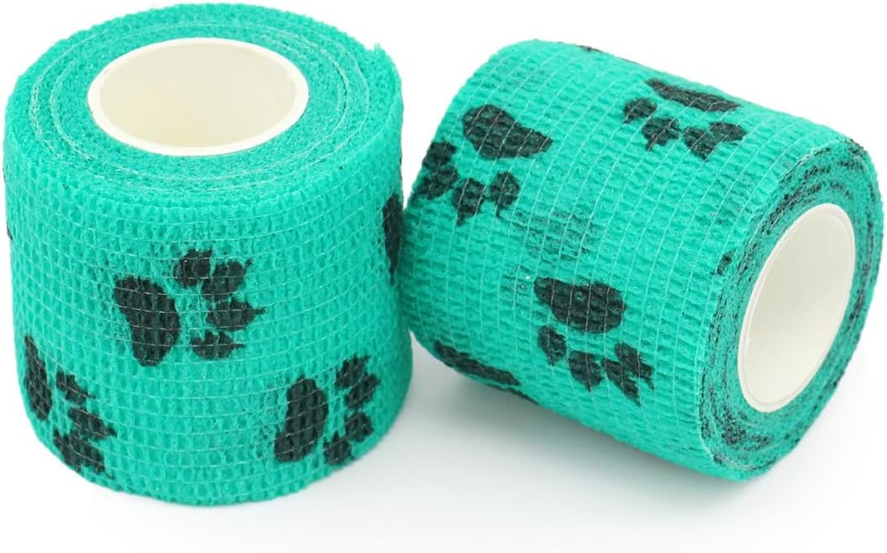 Walquicks 12 Rolls Pet Self Adhesive Bandage, 4 Colors Vet Wrap Bulk, Soft Breathable Vet Pet Wraps, Breathable, Elastic, for Cats, Dog, Horse, Pet and Others Waterproof Self Adherent Bandage image number 2