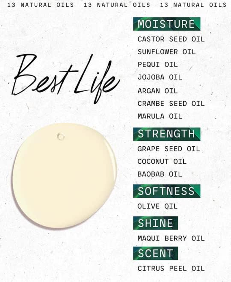 IGK BEST LIFE 100% Plant Powered Nourishing Hair Oil | Smooth + Soften + Heat Protectant | Vegan + Cruelty Free |