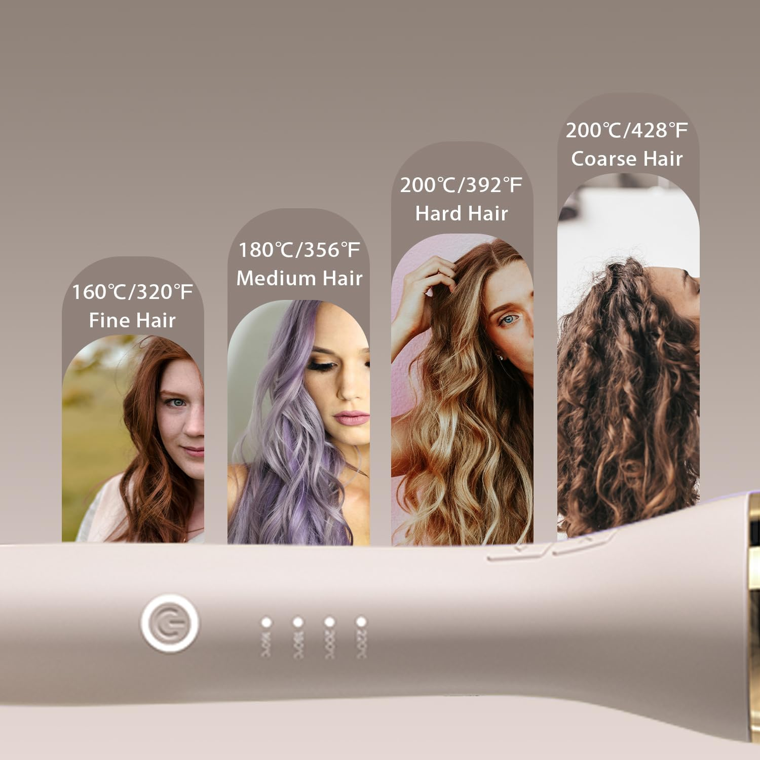 ZEOEZHBI Automatic Curling Iron Auto Hair Curler Rotating Iron Spinning with 4 Temps & 1" Large Barrel Auto Shut-Off for Styling, Champagne Gold image number 1