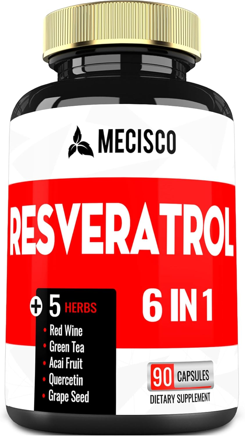 6In1 Resveratrol Supplement 35000Mg - Super Formula with Green Tea, Grape Seed, Acai Fruit, Quercetin & Red Wine - Support Mind, Heart Health & Immune System - 90 Capsules image number 4