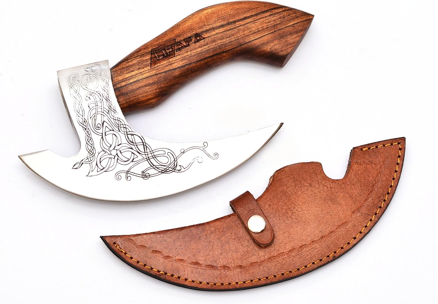 LIFAFA Hanmade Viking Pizza Cutter Axe with Sharp Steel Blade with Ash Wood Handle Rust Proof for Gift Item AU