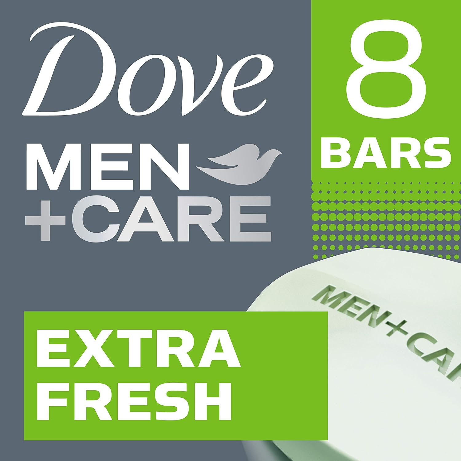 Dove Men+Care Body and Face Bar, Extra Fresh 4 Oz, 8 Bar