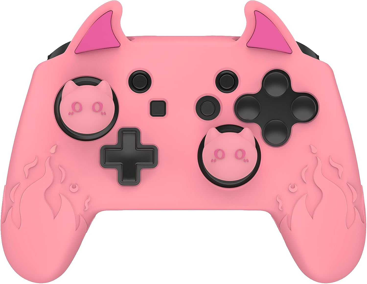 Playvital Cute Demon Silicone Grip Cover for Nintendo Switch Pro Controller, Anti-Slip, Kawaii Protective Skin with Joystick Caps and Stickers Compatible with Nintendo Switch Pro- Purple