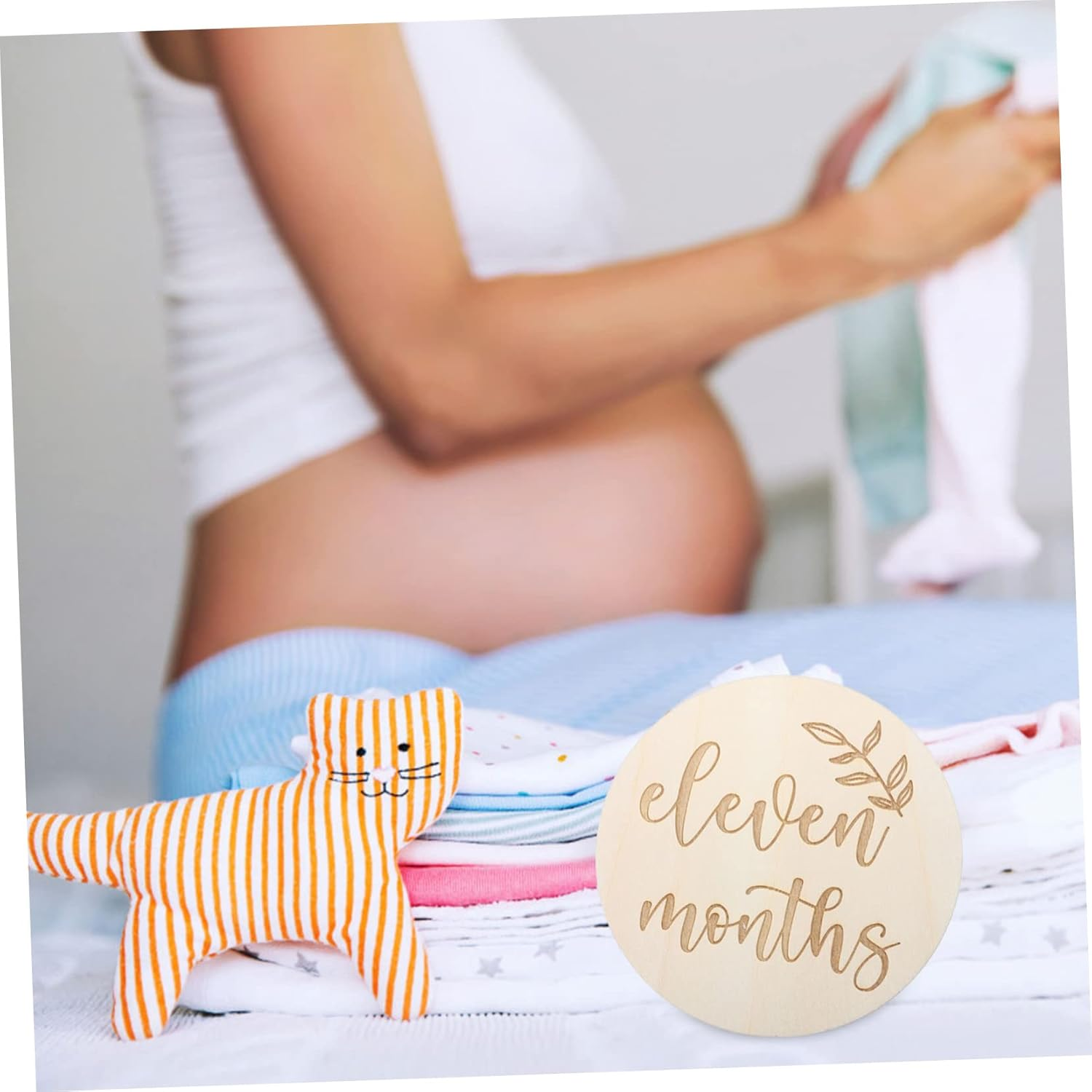 Kisangel Month Wooden Milestone Card Monthly Photo Card Growth Congratulations Greeting