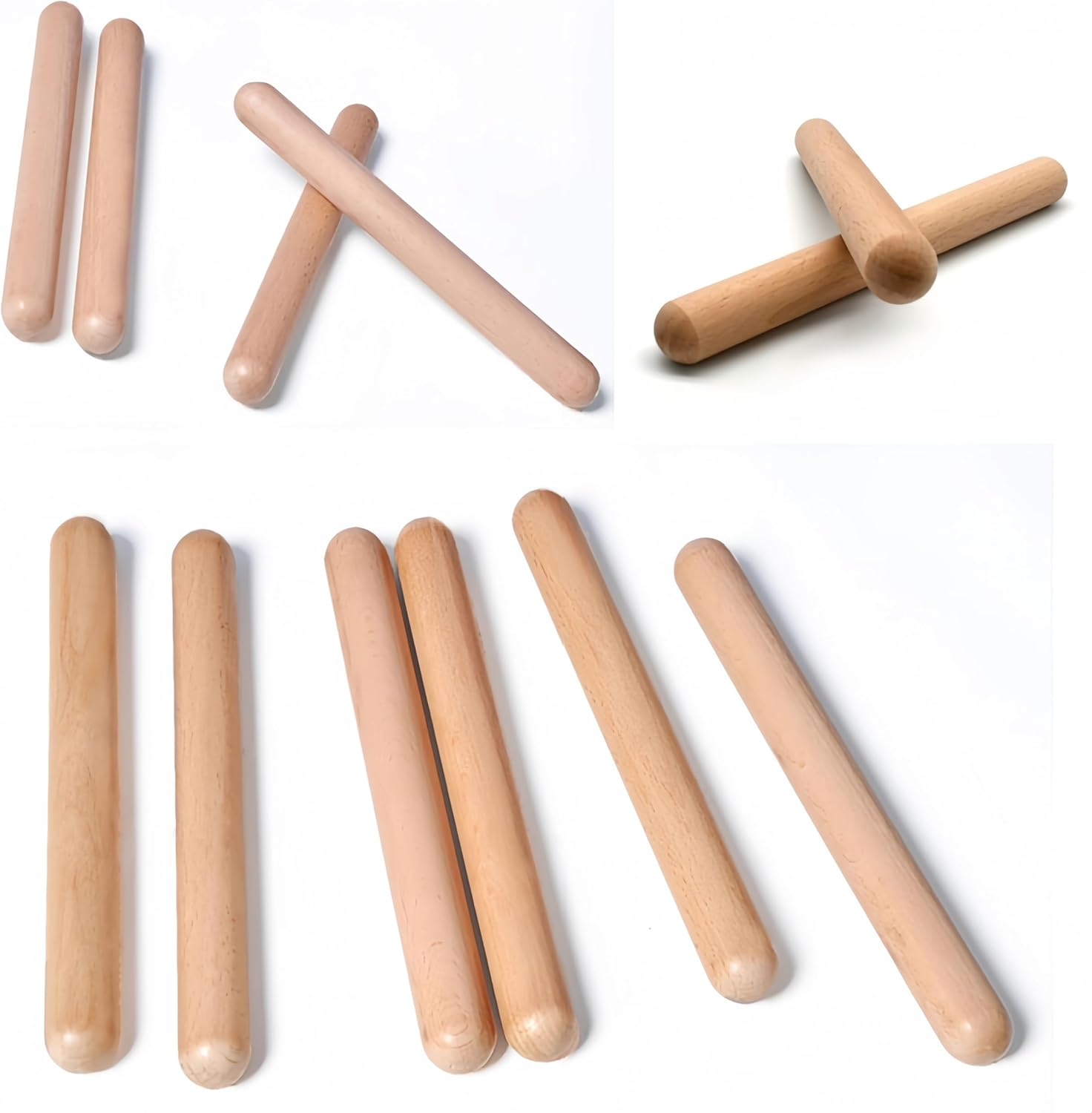 Ai-Oumleef 32Pcs Rhythm Music Sticks, Musical Sticks,Rhythm Blocks Percussion Music Sticks for Beginner Music Sticks Rhythm Sticks Clapping Sticks (Wood） image number 2