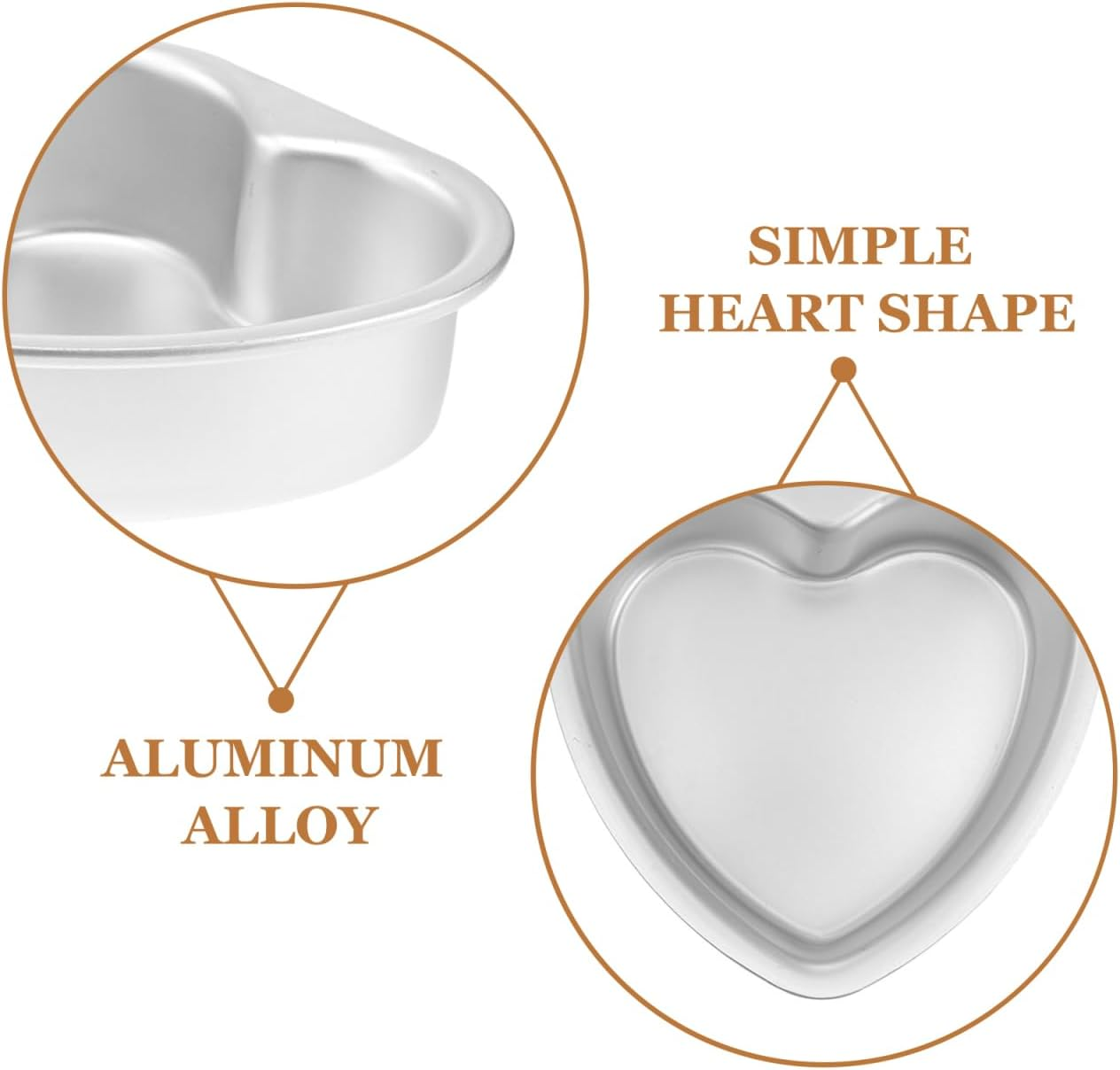 2Pcs Heart Cake Pans - 4 Inches Non-Stick Metal Baking Molds with Removable Bottom for Mini Cakes Desserts and Special Family Occasions Weddings Party image number 6
