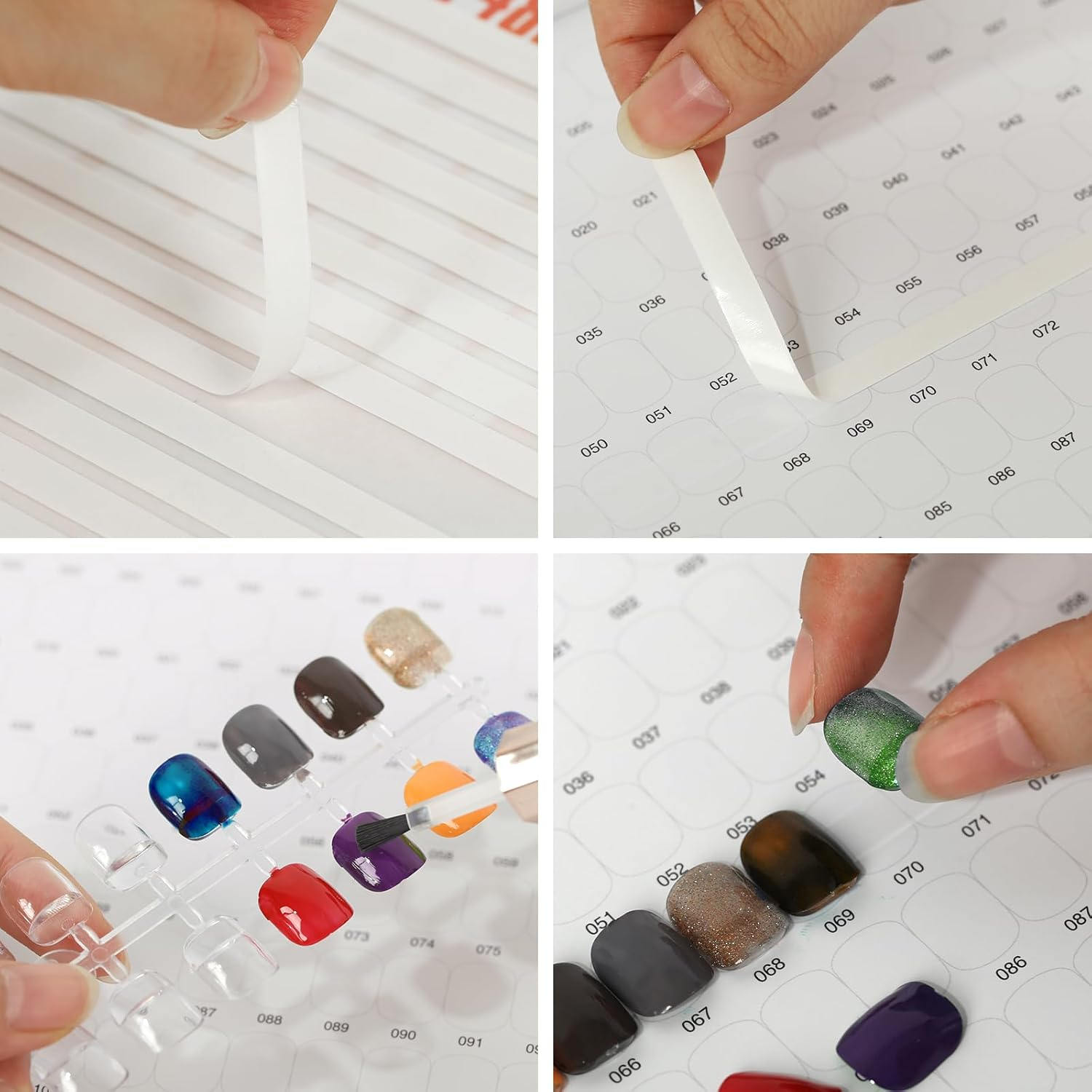 480 Nail Color Display Book,Professional Nail Polish Swatches Chart Book with 600 Display Tips & 1-500 Number Label Stickers, Pre-Numbered Slots,Perfect for Salons and Home Use(Starry Sky) - White image number 3