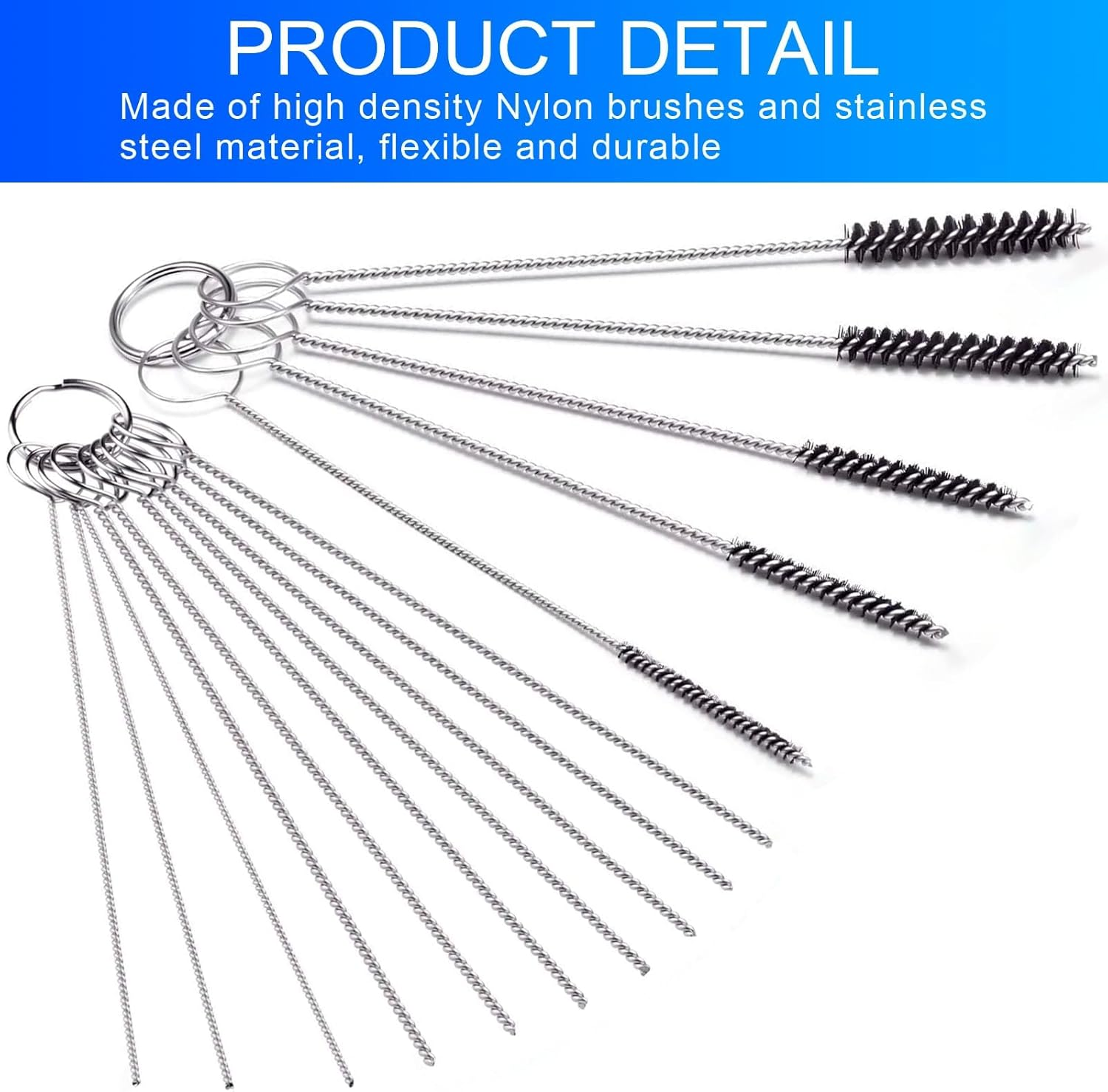 Carburetor Cleaning Kit, Carbon Dirt Jet Remove Cleaner, 26 Cleaning Wires Set, 20 Cleaning Needles 10Nylon Brushes 2 Sharp Pick, for Motorcycle ATV Moped Welder Carb (8 SETS) image number 6