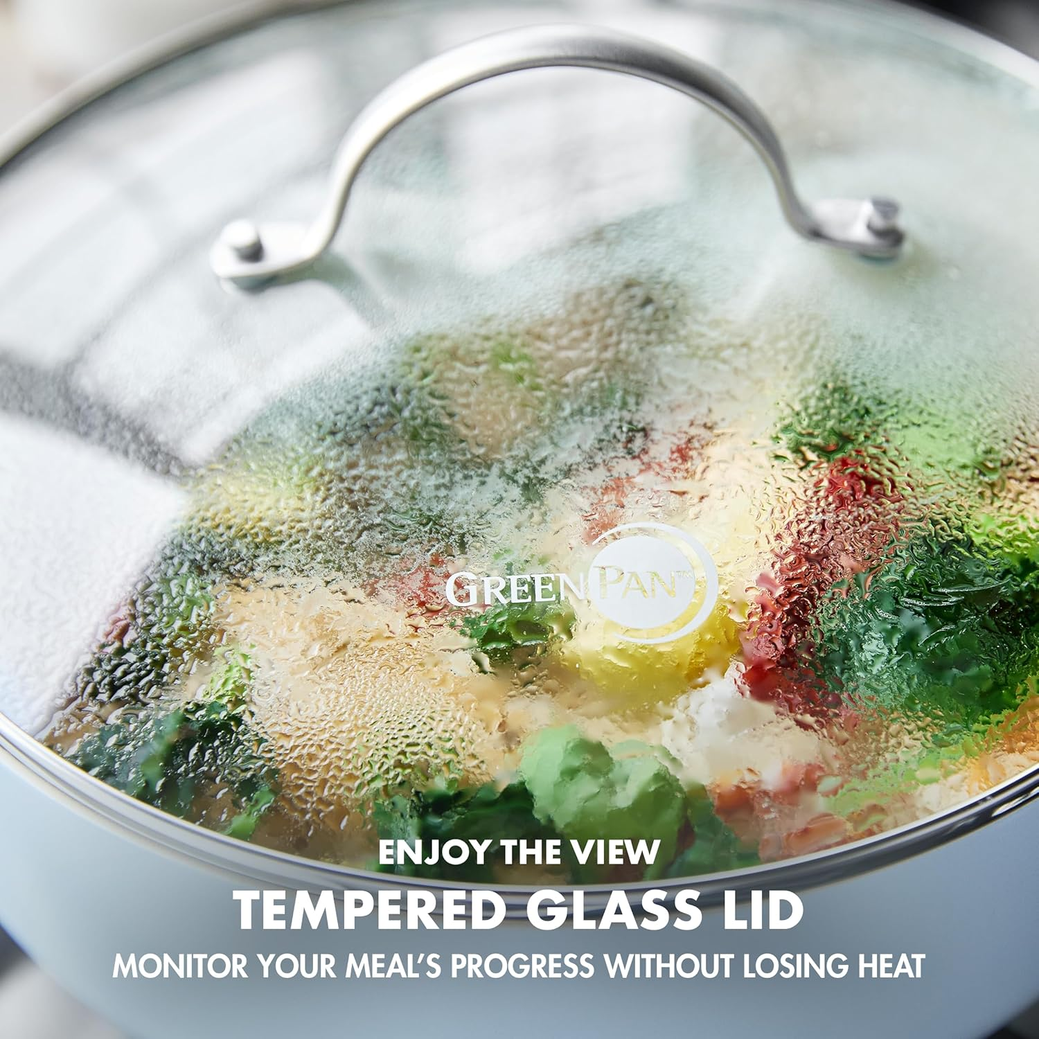 Greenpan Padova Hard Anodized Healthy Ceramic Nonstick, 10 Piece Cookware Pots and Pans Set, Pfas-Free, Dishwasher Safe, Light Blue image number 3