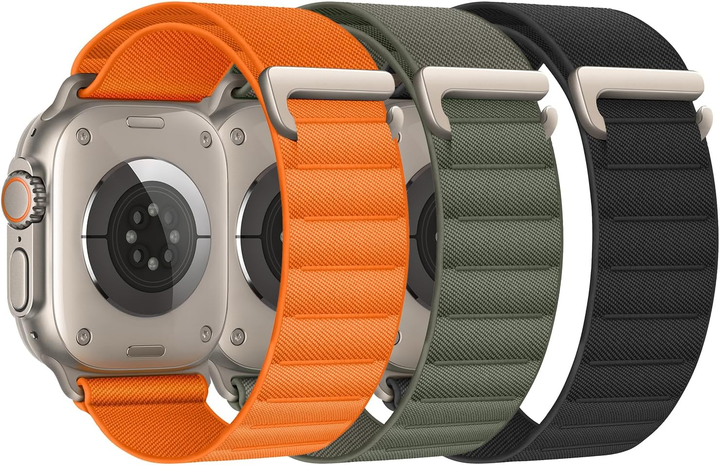 3 Pack Alpine Loop Compatible with Apple Watch Straps 40Mm 44Mm 46Mm 38Mm 42Mm 41Mm 45Mm 49Mm for Women Men, Nylon Sport Loop Replacement Band for Iwatch Ultra 2 1 SE Series 10 9 8 7 6 5 4 3 2 1