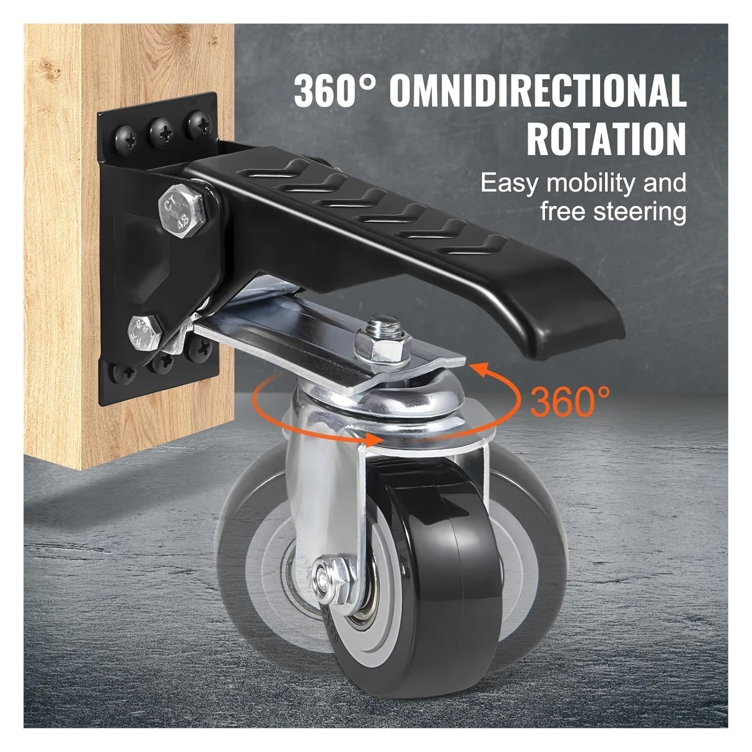 SIMTWO 4 Pack Workbench Caster Kit, Retractable Caster Heavy Duty 660Lbs, Adjustable Workbench Castor Wheels for Workbenches, Tables, Cabinets, 360&deg; Rotation