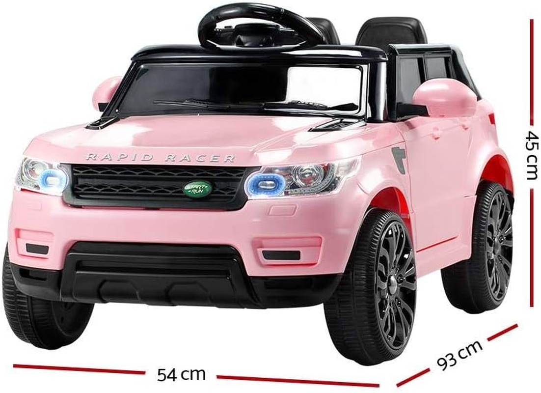 Rigo Kids Ride on Car SUV, Remote Control 6V Battery Horn Headlight Built-In Music 30Kg Capacity Safety Seat Belt Electric Cars Kid Toy Pink - Red image number 5