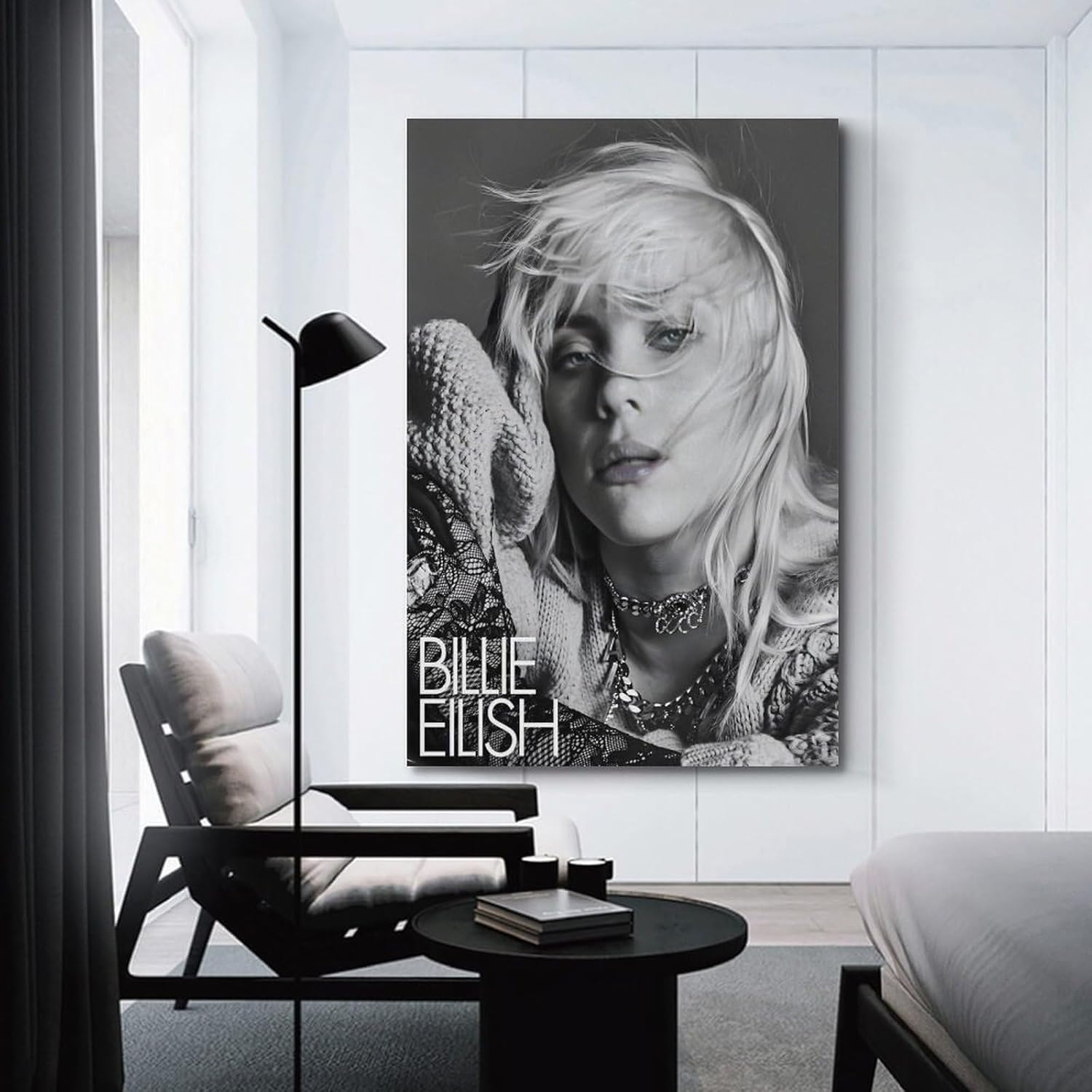 Billie Eilish Canvas Poster Painting Wall Art Picture Home Decor Print for Bedroom Living Room Dorm Study Bar Office 16X24Inch(40X60Cm) Unframe-Style image number 1