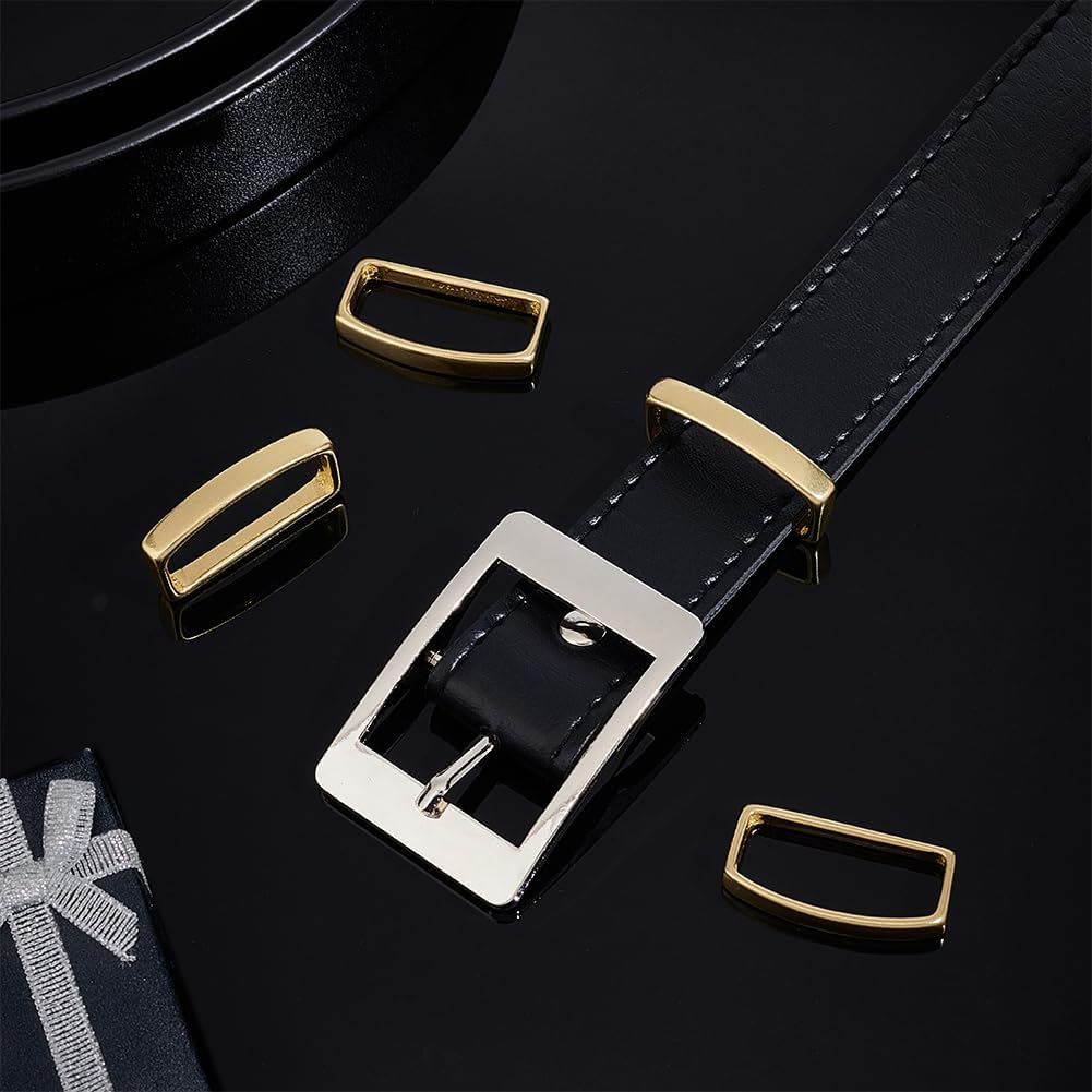 UNICRAFTALE Belt Loop Keeper Brass Belt Loop Real 14K Gold Plated Men'S Belt Buckle Belt Keeper image number 5