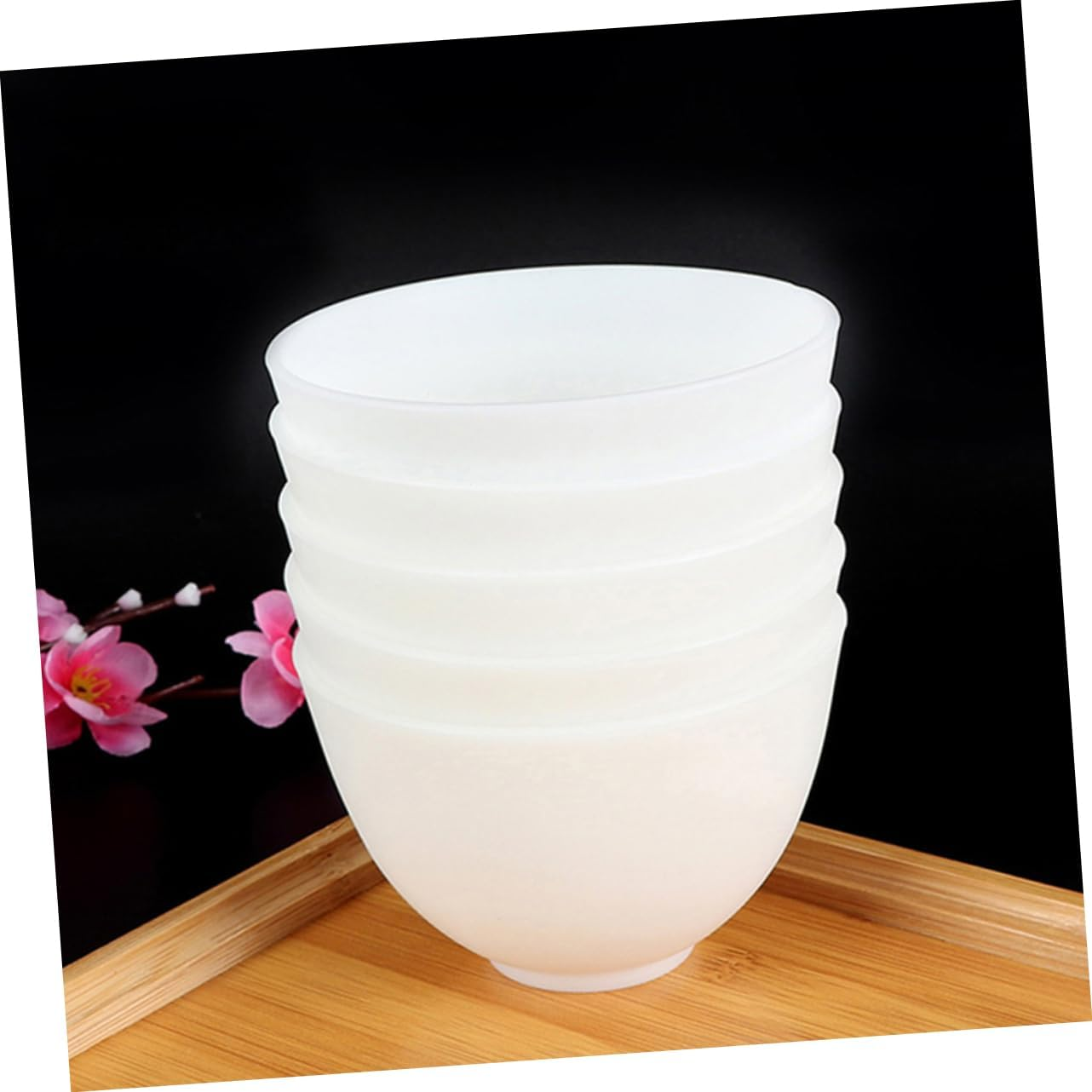 Healeved 5Pcs Silicone Mask Mixing Bowl DIY Mask Bowl Facial Beauty Salon Tool Mixing