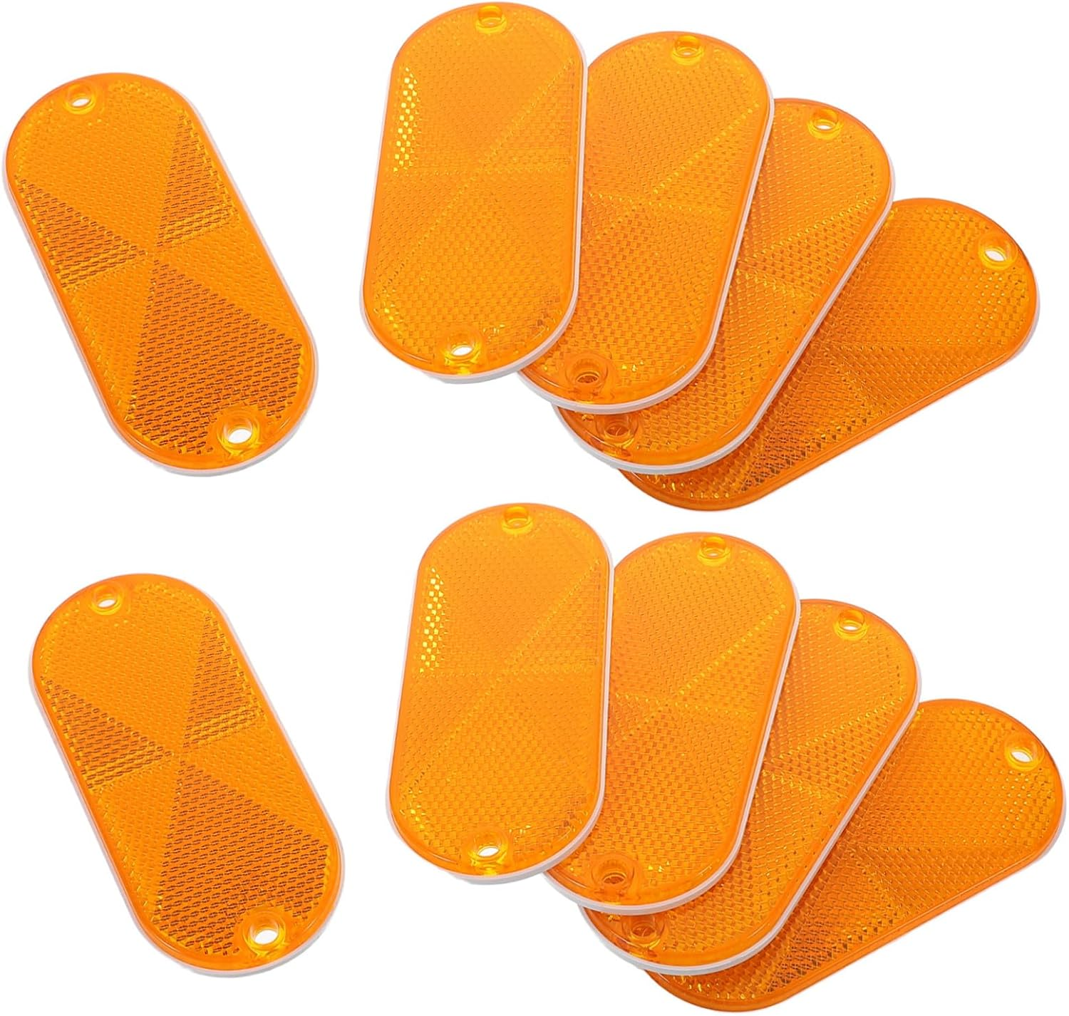 Abaodam 10Pcs Trailer Reflector Markers Oval Amber Post Reflectors for Driveway Gates Mailbox Safety Enhanced Night Visibility Easy Install image number 6