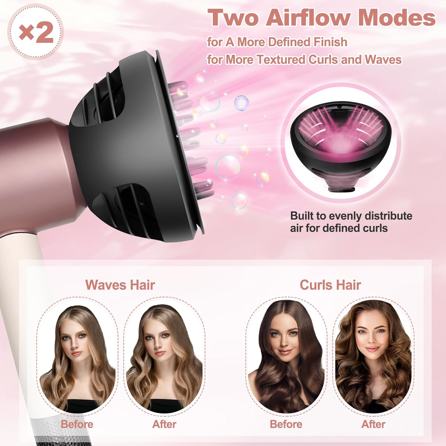 PUREGUST Wave Curl Diffuser for Dyson Hair Dryer Attachment, Dome or Diffuse Modes for Dyson Supersonic, for Nural HD16 HD15 HD12 HD08 HD04 HD03 HD02 to Enhance Curl and Control Wavy image number 5