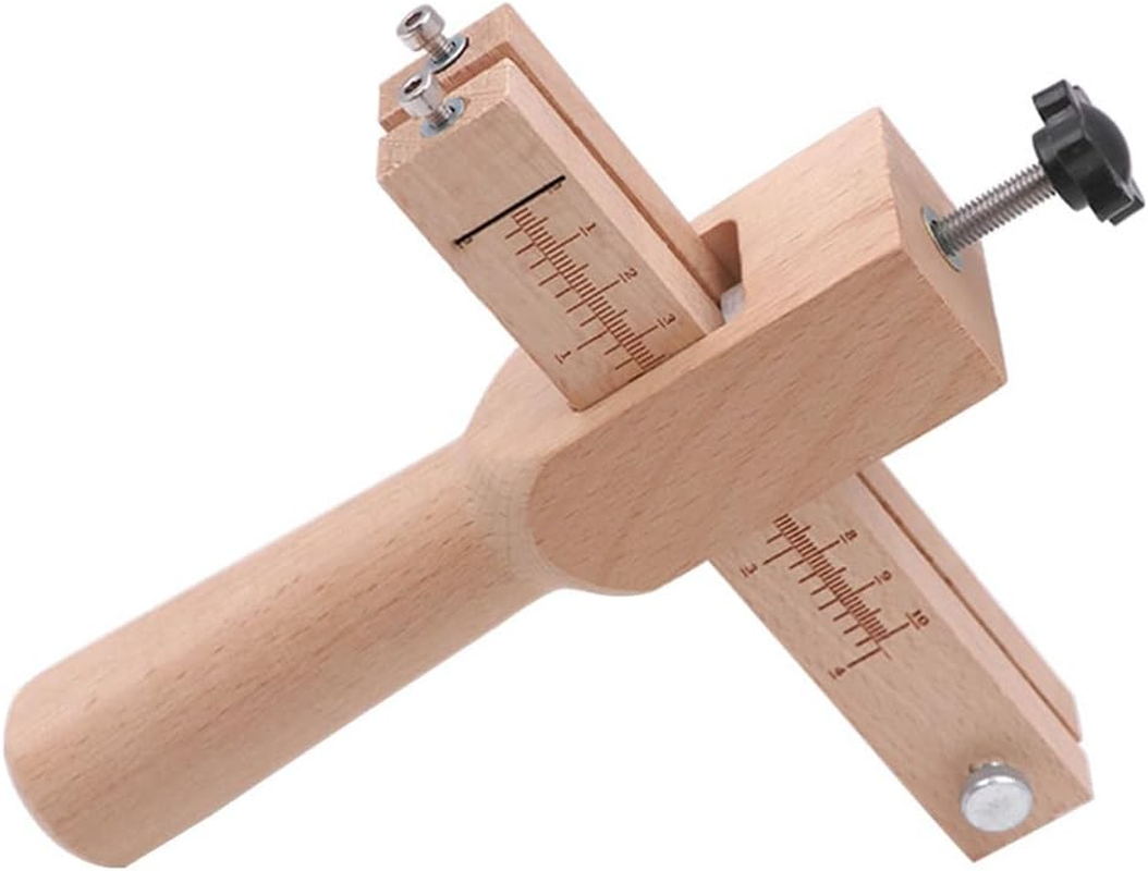 AIMALL Adjustable Leather Strip Cutter, Beech Wood Material, Belt Cutter with 5 Blades, Ruler Scale with Clear Engraving, Precise Adjustable Width for Leather and Strap Cutting image number 4