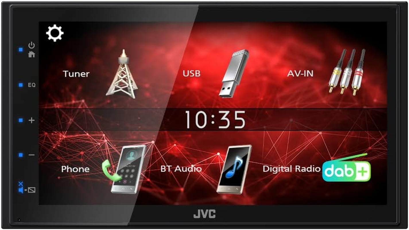 JVC KW-M27DBT 6.8 Inch (17.3 Cm) Digital Media Receiver with DAB+ & Bluetooth (USB, 3 X Pre-Out 2V, Ipod/Iphone Control, 4 X 45 Watt, Blue Button Lighting) image number 2