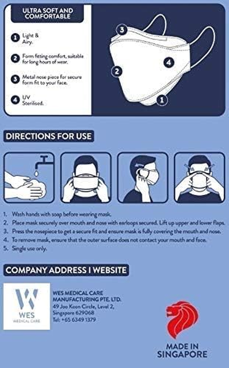 Black 3D Face Mask, KF Design, 20 Pack, Soft and Breathable