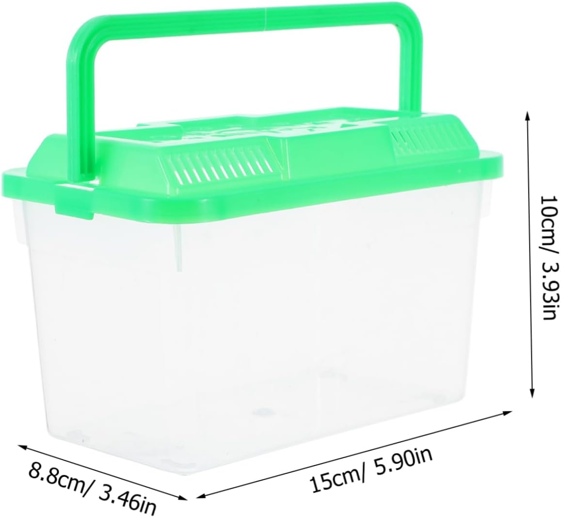 GRIRIW Plastic Fish Tank Portable Aquarium for Turtles Small Fish Tank with Carry Case Pet Box for Travel image number 3