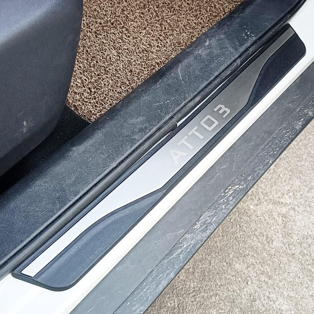 For BYD Shark 6 Sealion 6 2025 Stainless Door Sill Protector Kick Plate Entry Guard Kit Interior Accessory (BYD Black Chrome) image number 4