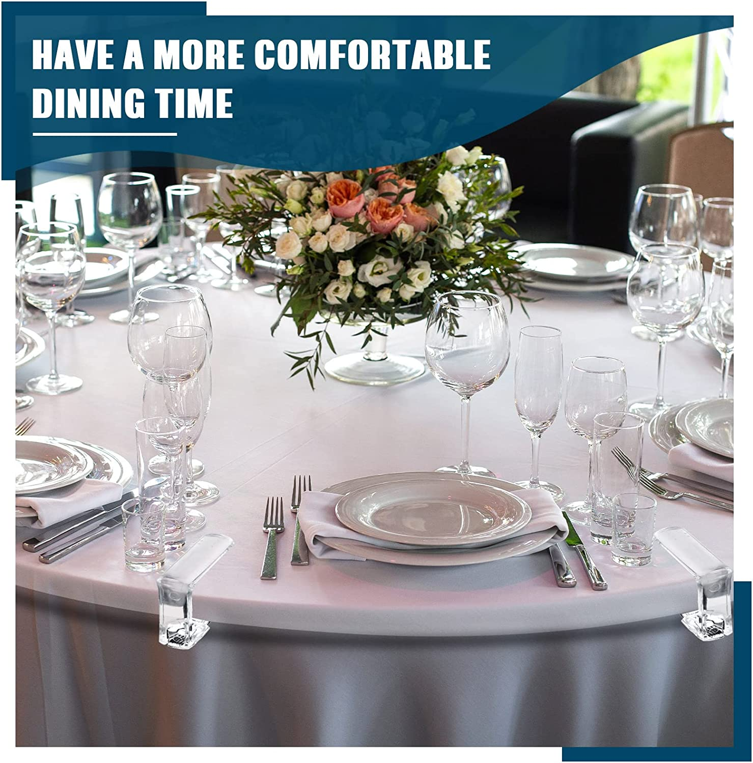 Jetec 36 Pieces Clear Tablecloth Clips Plastic Table Cloth Clips Loaded Table Cloth Holders Table Cover Clips for Holiday Dinging Room Home Indoor and Outdoor Picnic Party Tablecloth Fix image number 1