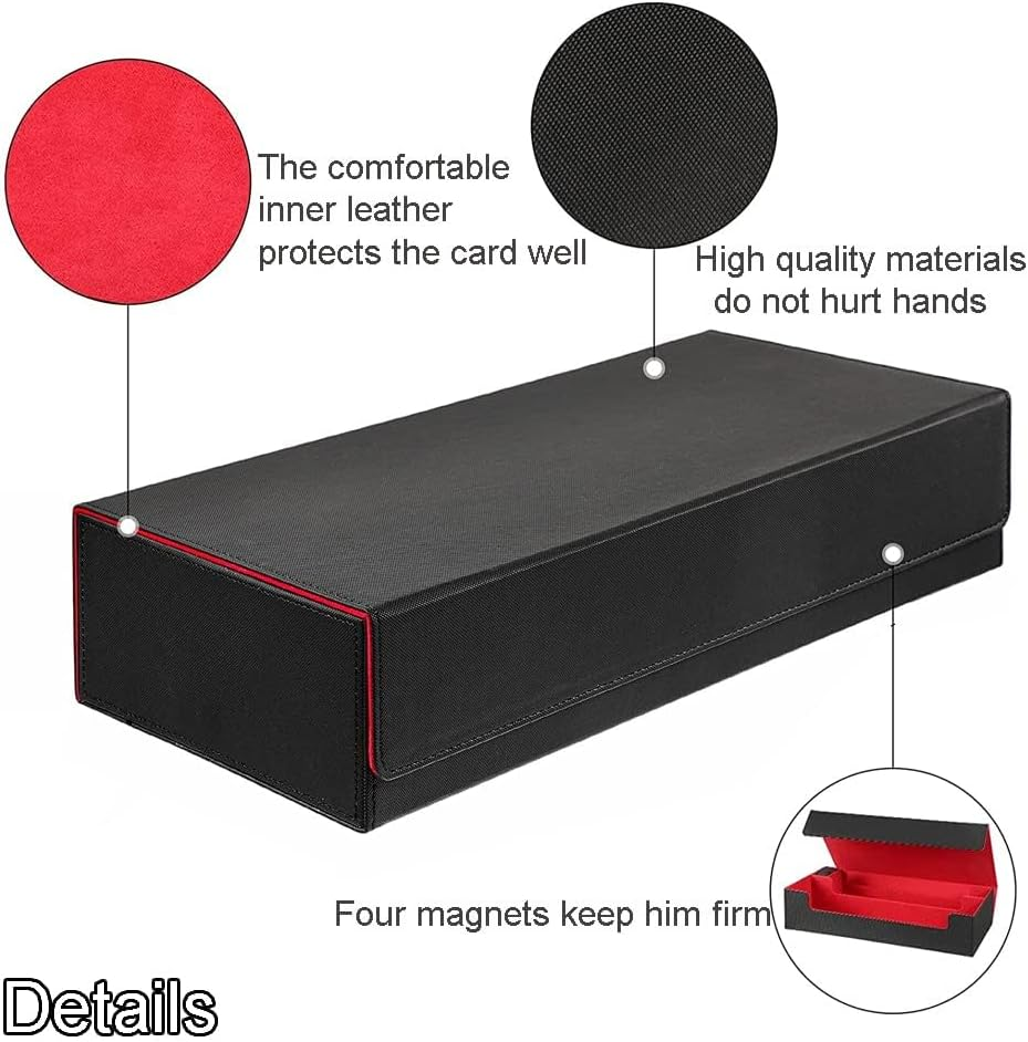YOZOTI Card Deck Box Leather Large Size Fit 550 plus Sleeved Cards Compatible with Single/Double Sleeved Toploader MTG TCG Ccg(Black,Blue) image number 3