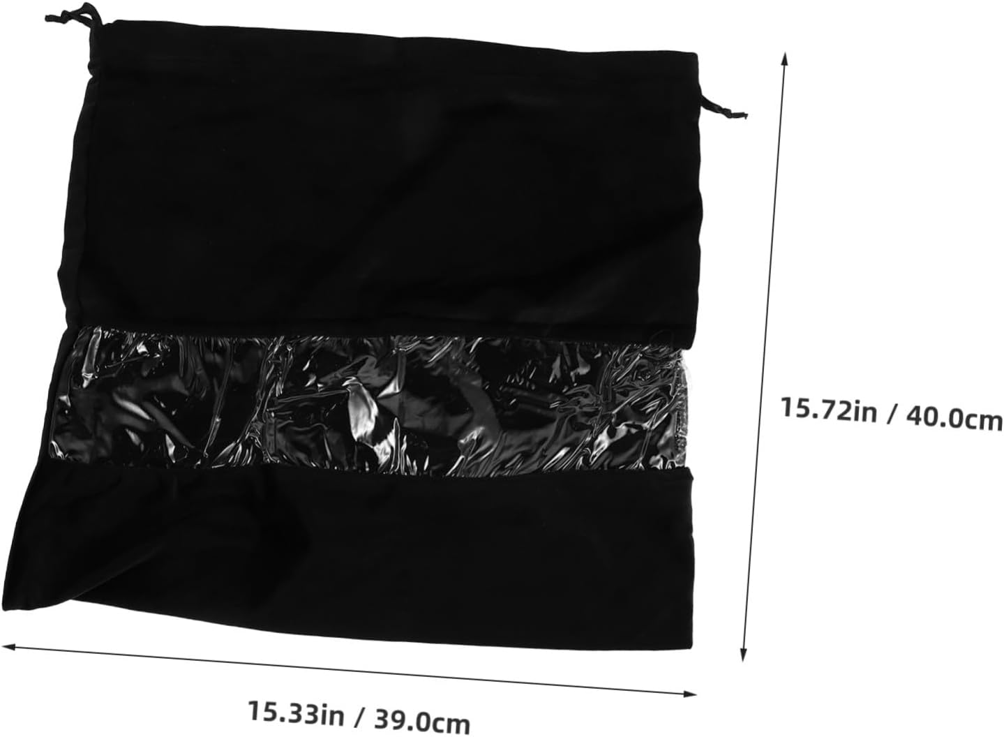 Beaupretty Transparent Drawstring Hair Dryer Bag Dustproof Storage Pouch for Travel and Home Versatile Organizer for Hair Tools Underwear Shoes and Small Items - Black image number 4