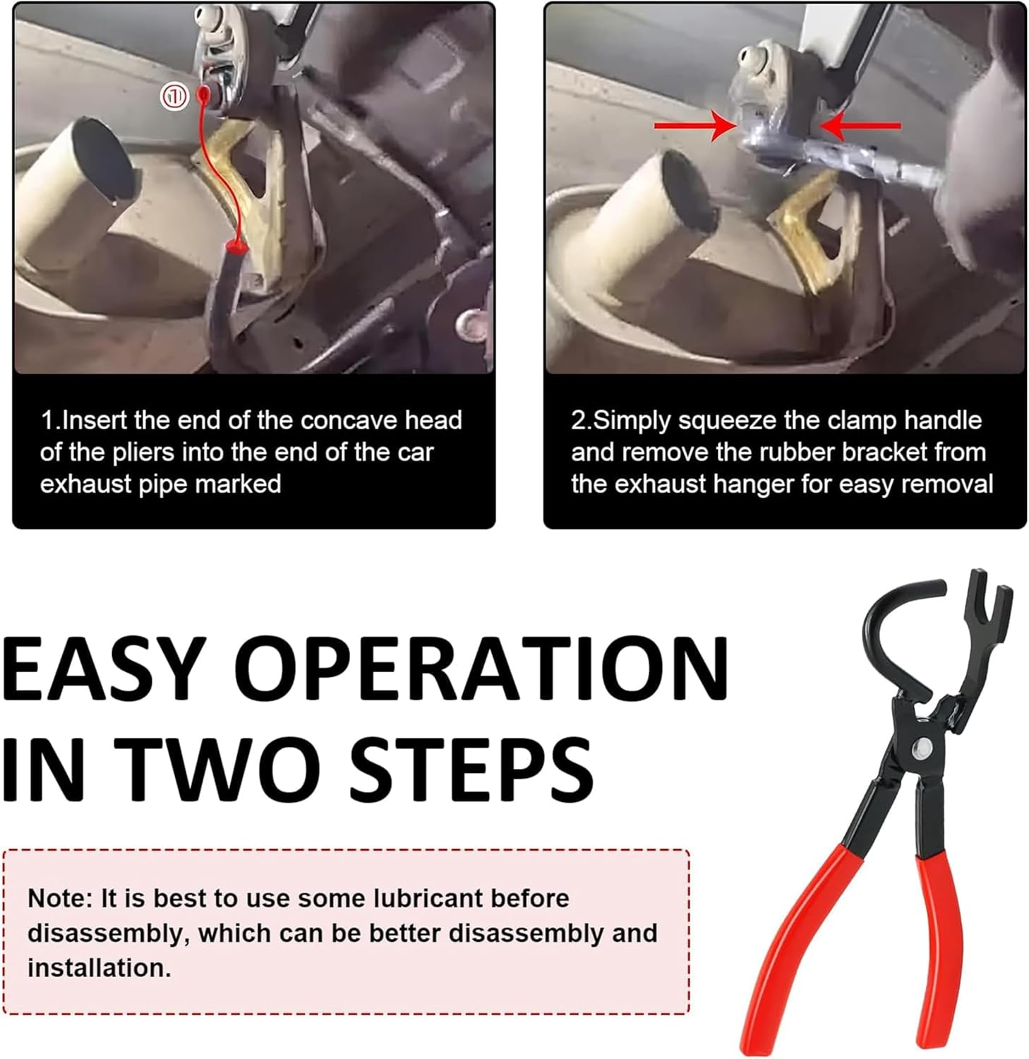 Professional Exhaust Hanger Removal Pliers - 25&deg; Offset Design & Non-Slip Grip for Easy Rubber Bracket Removal,Heavy-Duty Compatible with Car Truck Muffler Systems image number 5