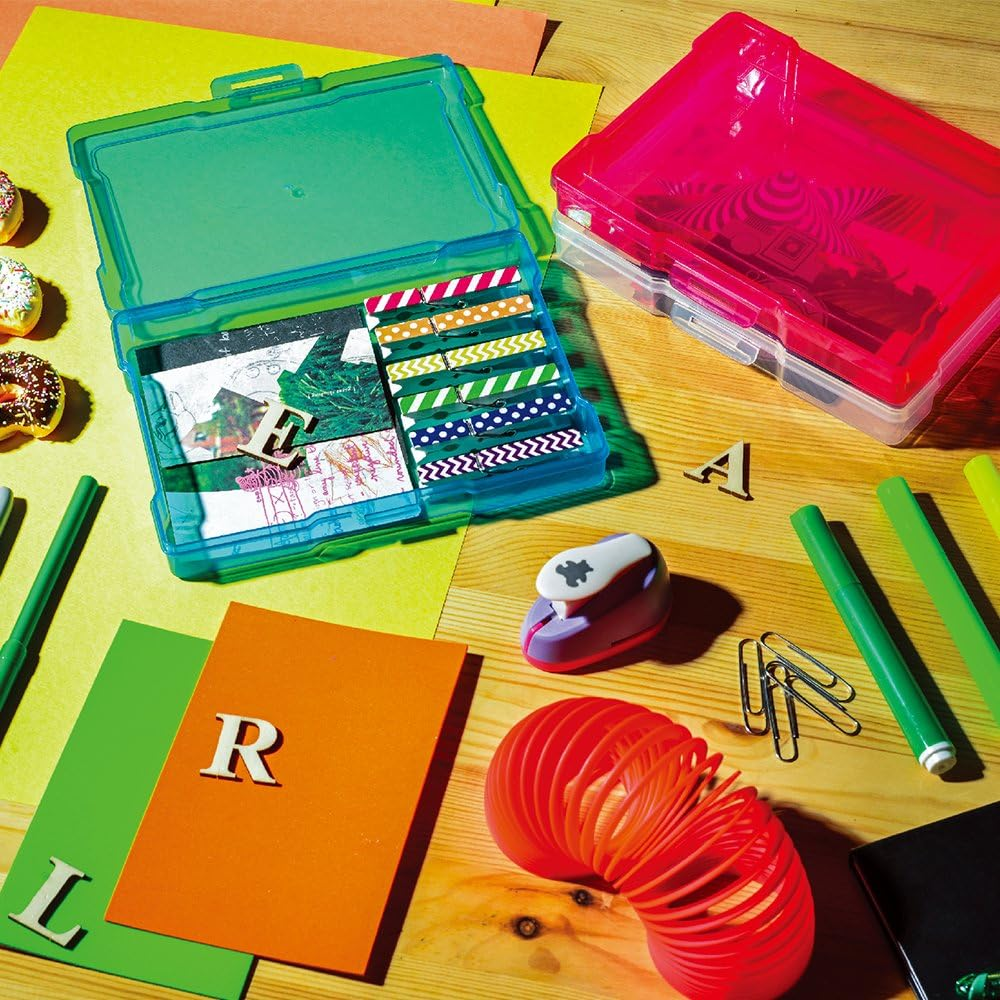 Novelinks Transparent 4" X 6" Photo Storage Boxes - 16 Inner Photo Organizer Cases Photo Keeper Picture Storage Containers Box for Photos (Cool-Colored) - Clear-Gold Handle image number 5