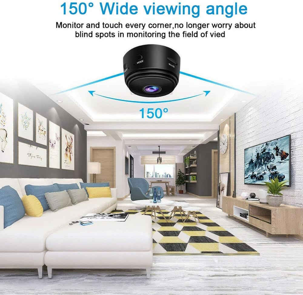 HIKOAN Mini Camera Home Surveillance Camera Motion Detection for Home Car Indoor Outdoor Security image number 1