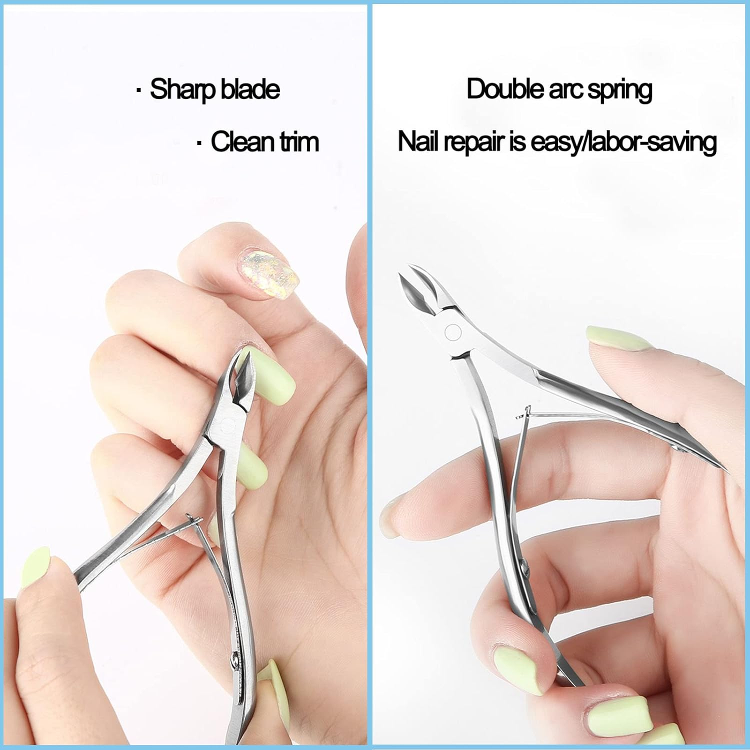 Cuticle Nippers, Cuticle Nippers Stainless Steel with Sharp and Smooth Cut, Cuticle Trimmer Fine for Removing Excess Torn Skin on Fingers and Toes image number 2