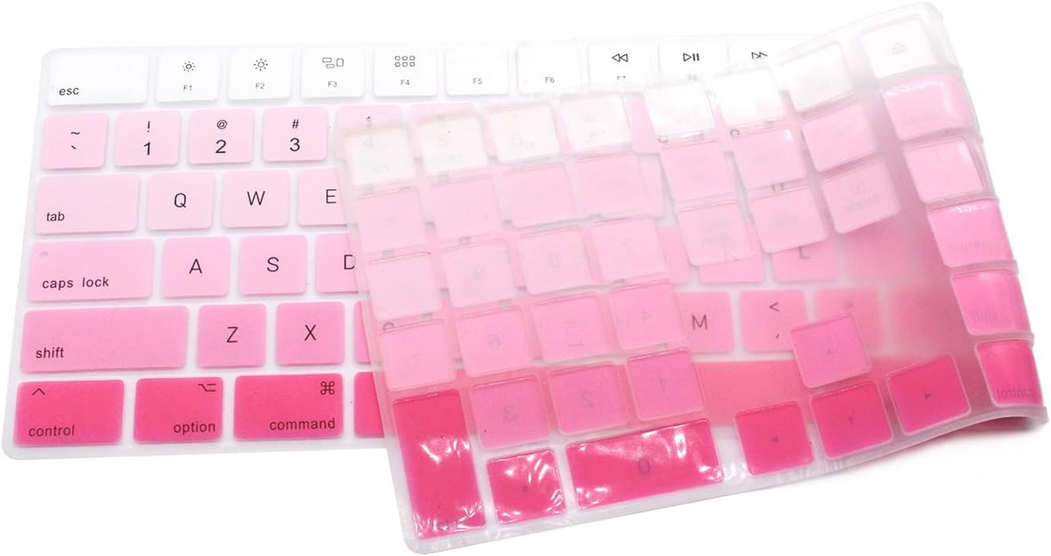 MMDW Ultra Thin Silicone Full Size Wireless Bluetooth Numeric Keyboard Cover Skin for Apple Imac 2017 Latest Magic Keyboard with Numeric Keypad MQ052LL/A A1843 US Layout Ombre Pink image number 2
