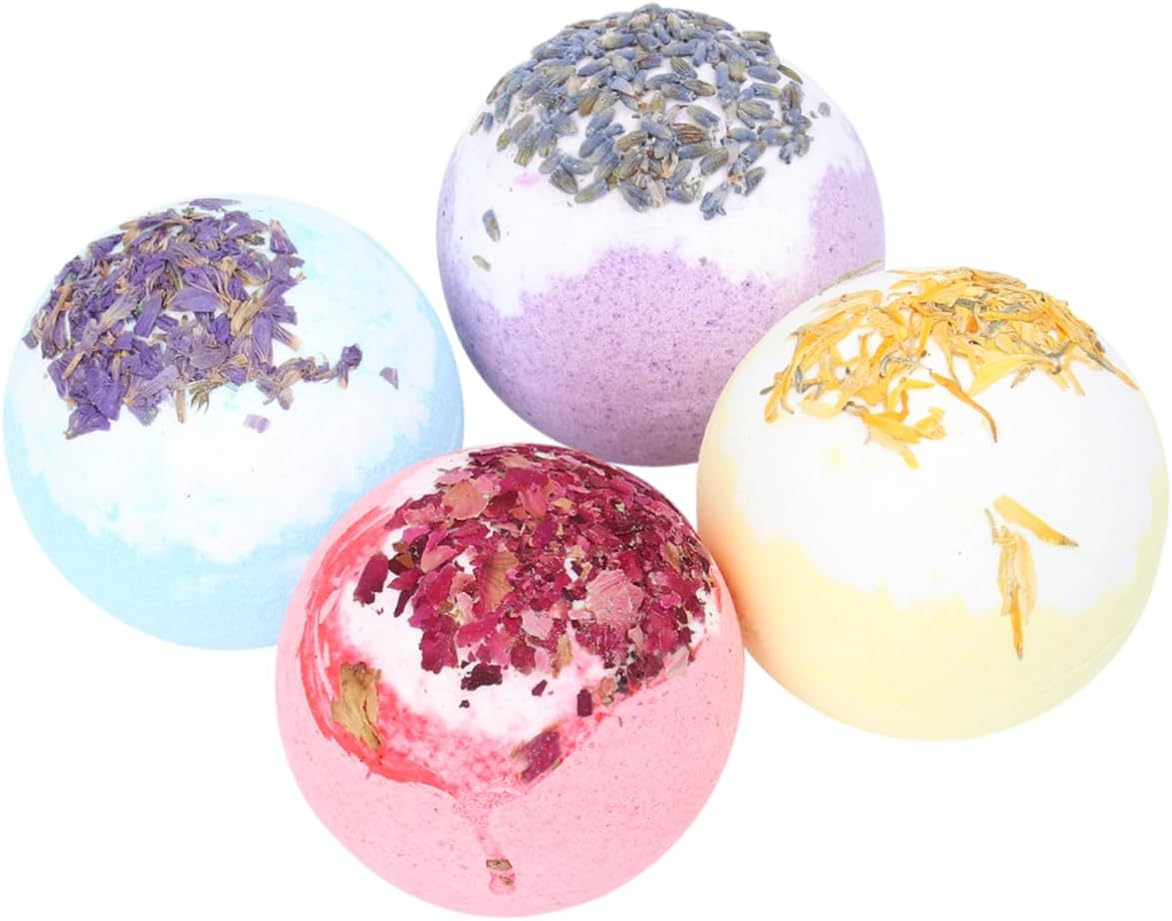 4Pcs Aromatic Bath Salt Balls Bubble Fizzers for Relaxing Shower Experience Scented Bathing Balls For image number 1