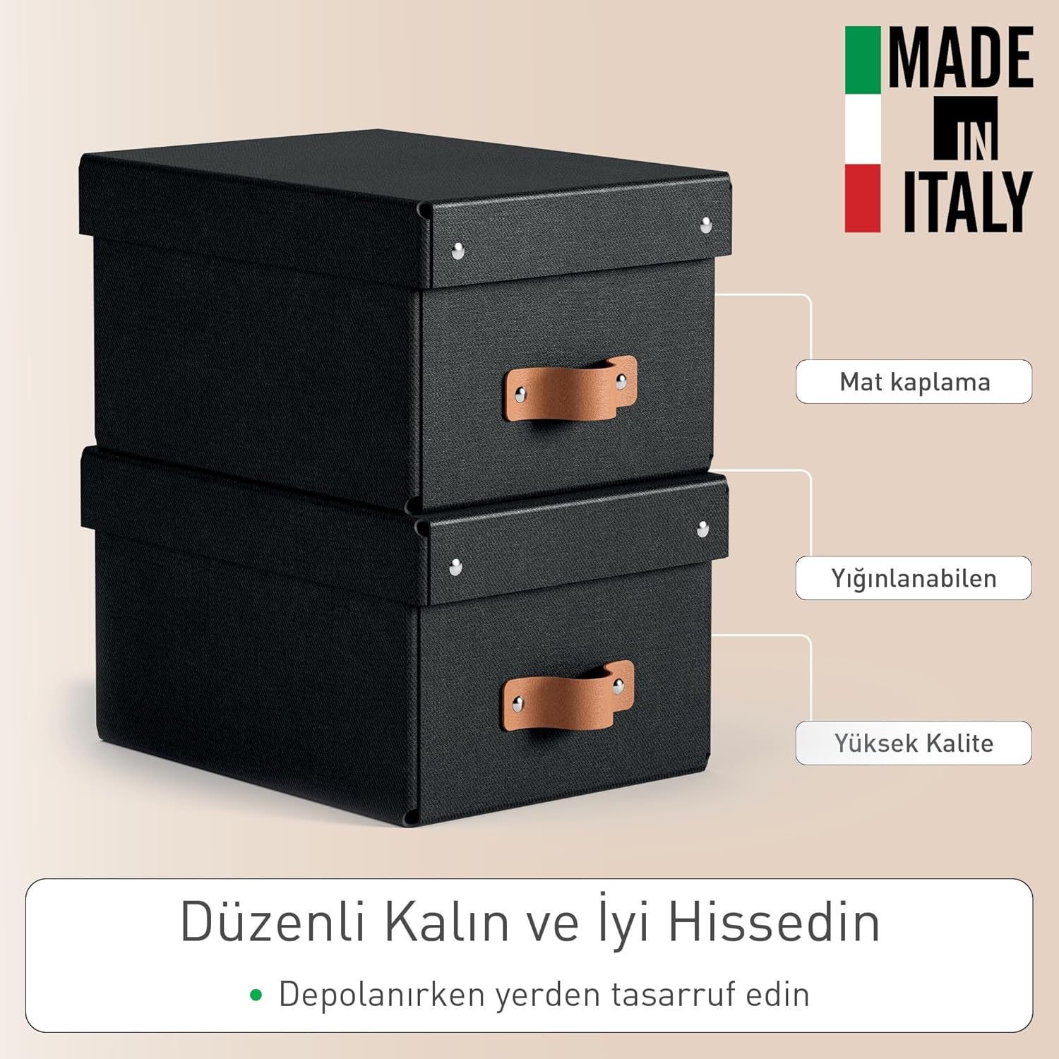 Leitz Puro Small Storage Box with Lid &ndash; Set of 2 Durable Storage Boxes, Compatible with Cube Units & Shelves, 7L Stackable Organiser, Suitable for Home & Office (20 X 28 X 15 Cm, Obsidian Black) image number 6