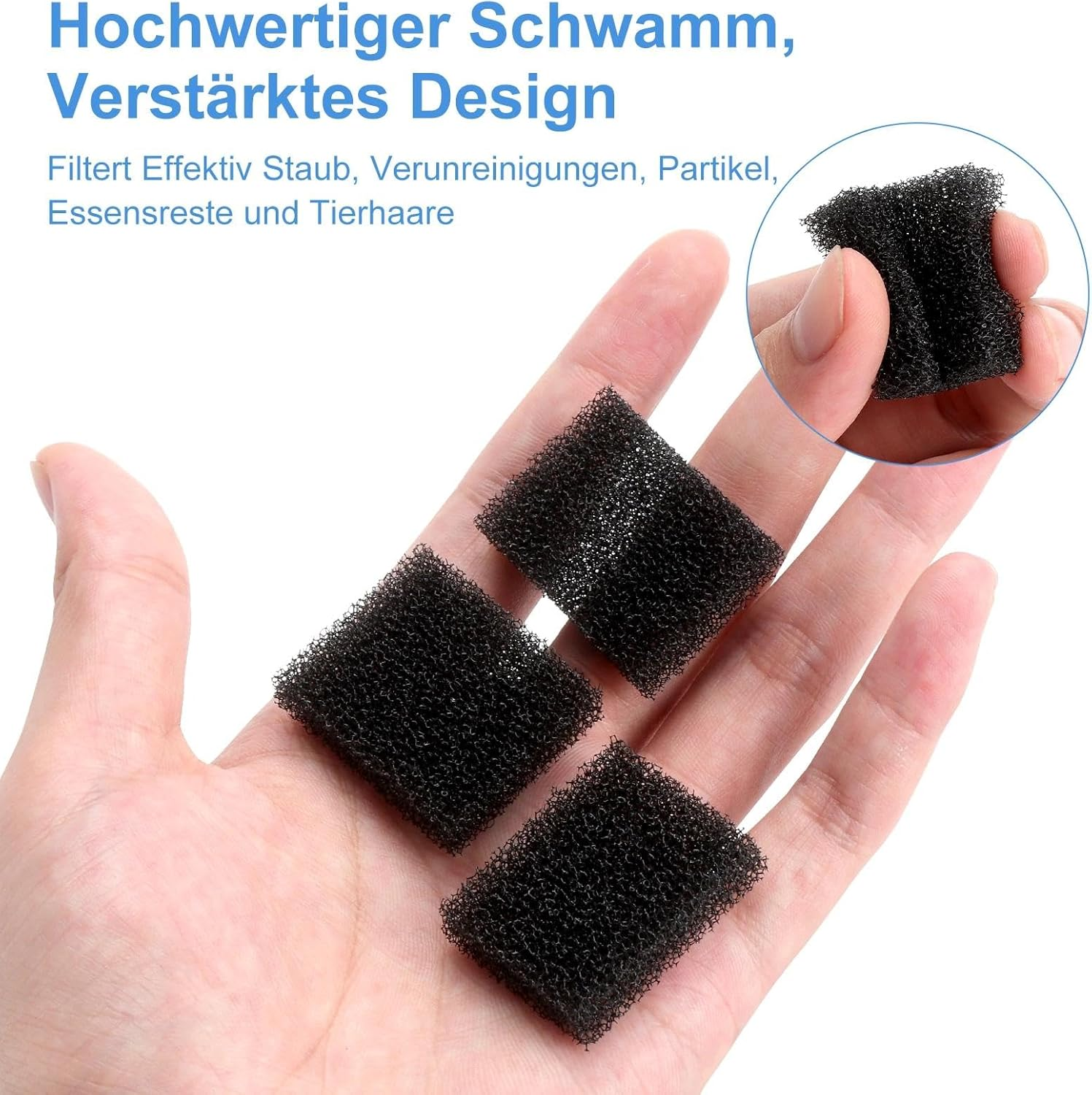 UOCAI Pack of 30 Pet Fountain Filters, Cat Fountain Filter Replacement Foam Filter for Cat Dog Water Dispenser Filter Black image number 5