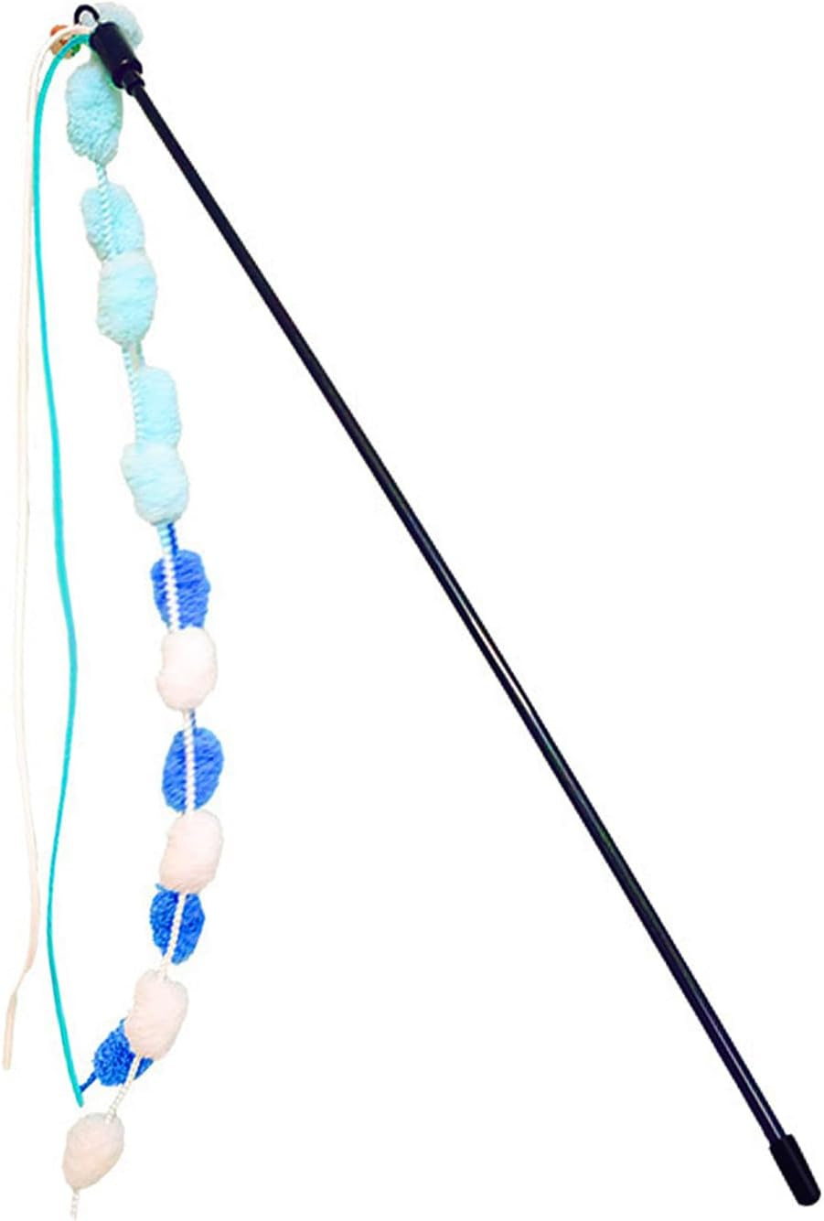 Cat Wand Toys, Sturdy Bite Resistant Soft Interactive Cat Teaser Wand Toys with Tassel, Cat Teaser Wand Interactive Cat Toys for Indoor for Kittens Small Cats(Blue) - Blue image number 2