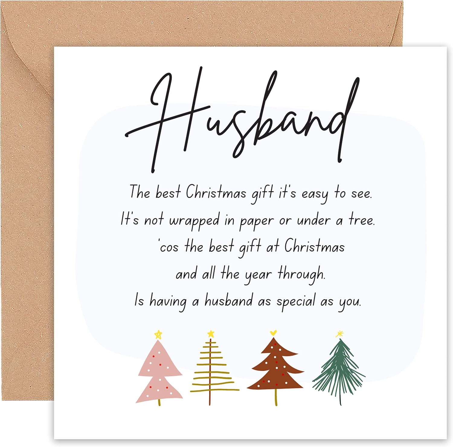 Felbridge Studio - Husband Christmas Card - Christmas Cards for Husband - from Wife - Sentimental Romantic Special Large - Gay LGBT - 2022-14Cm, Beige|Blue|Oak|Brown