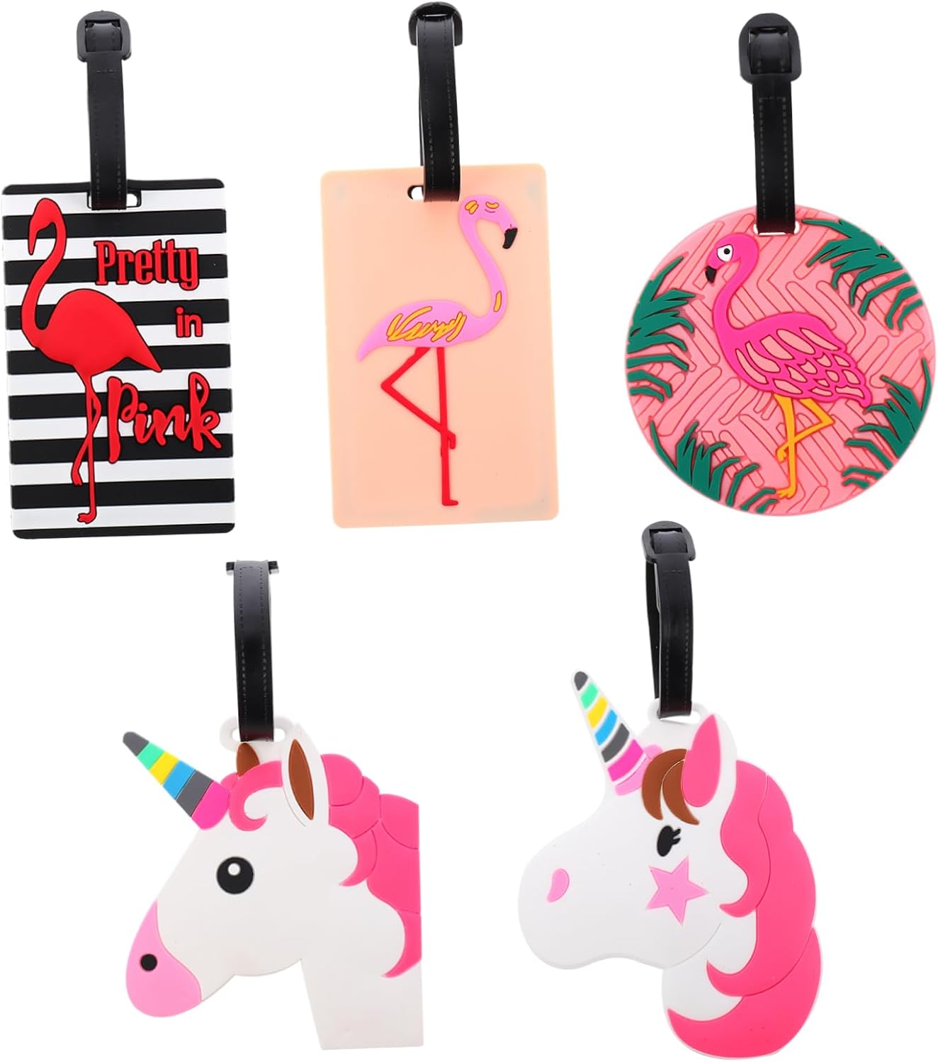 FOMIYES 5Pcs Creative Luggage Tags Set for Travel Suitcase Tag Strap Connector Unique Design Baggage image number 5