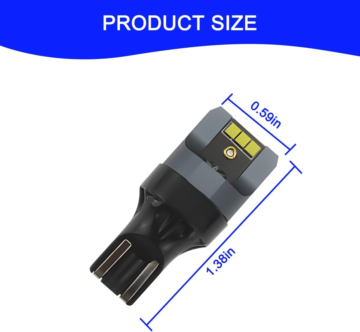 2PCS Car LED Bulb Backup Reverse Light, Auto T15-6SMD-2020 CSP 2-SMD T15 906 W5W T16 921 912 W16W Side Marker Cornering Trunk Light, Super Bright Mini Canbus Error Free（White） image number 4