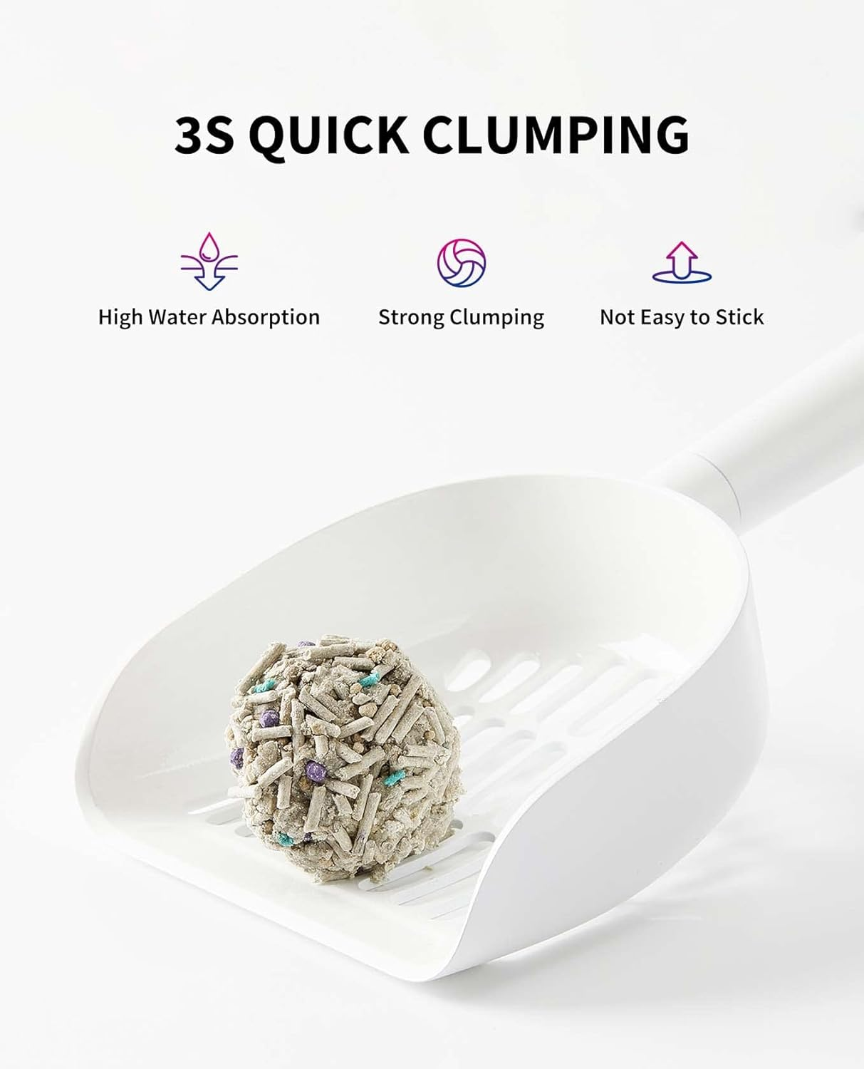 PETKIT Everclean 5 in 1 Mixed Cat Litter,Strong Clumping Cat Litters,Odor Control and Unscented Ultra Absorbent Water Flushable Bentonite Tofu Cat Litter,Dust-Free,8 Lbs/Bag image number 2