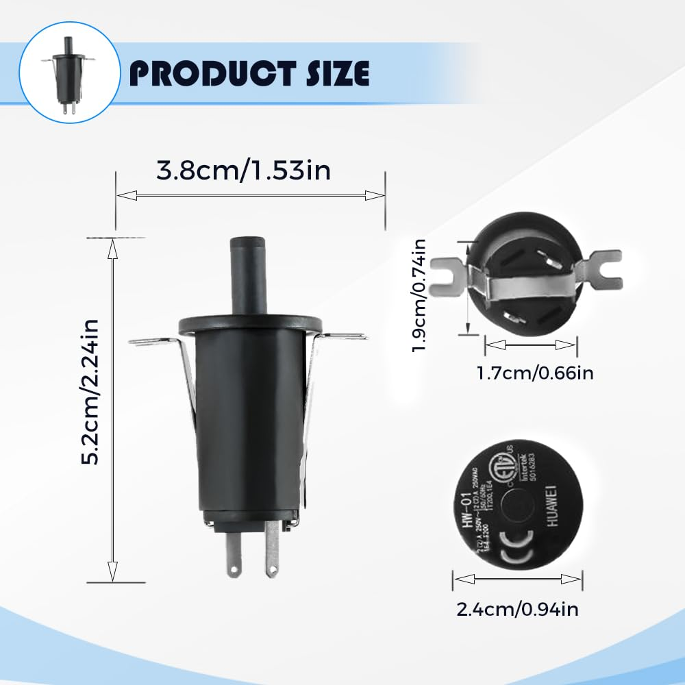 Dophee 3 PCS Hopper Lid/Door Switch Kit, Replacement Part for Masterbuilt Gravity Series 560/800/1050 XL and Digital Charcoal Grill and Smoker