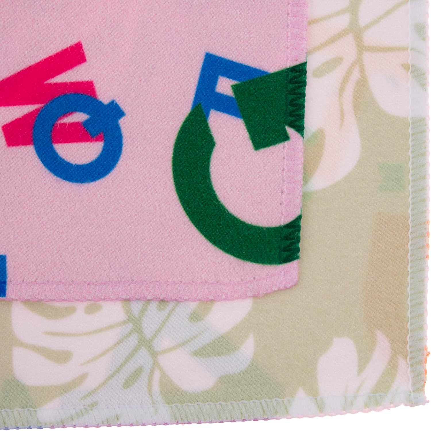 Aska Towel ASK-2AP-CRA-PNK Smooth and Dry Patterned Face Towel, Colorful Alphabet, Pink 15.7 X 35.4 Inches (40 X 90 Cm), Microfiber, Super Absorbent, Quick Drying, Ultra Compact, Cooling Towel, image number 2