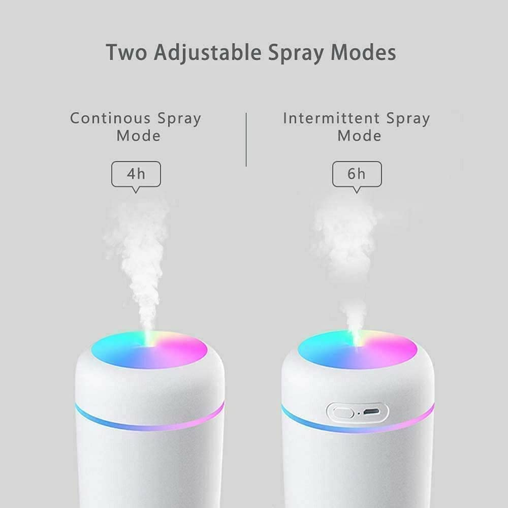 USB Car Air Purifier Diffuser Aroma Oil Humidifier Mist Led Night Light Home (300Ml Grey) image number 3